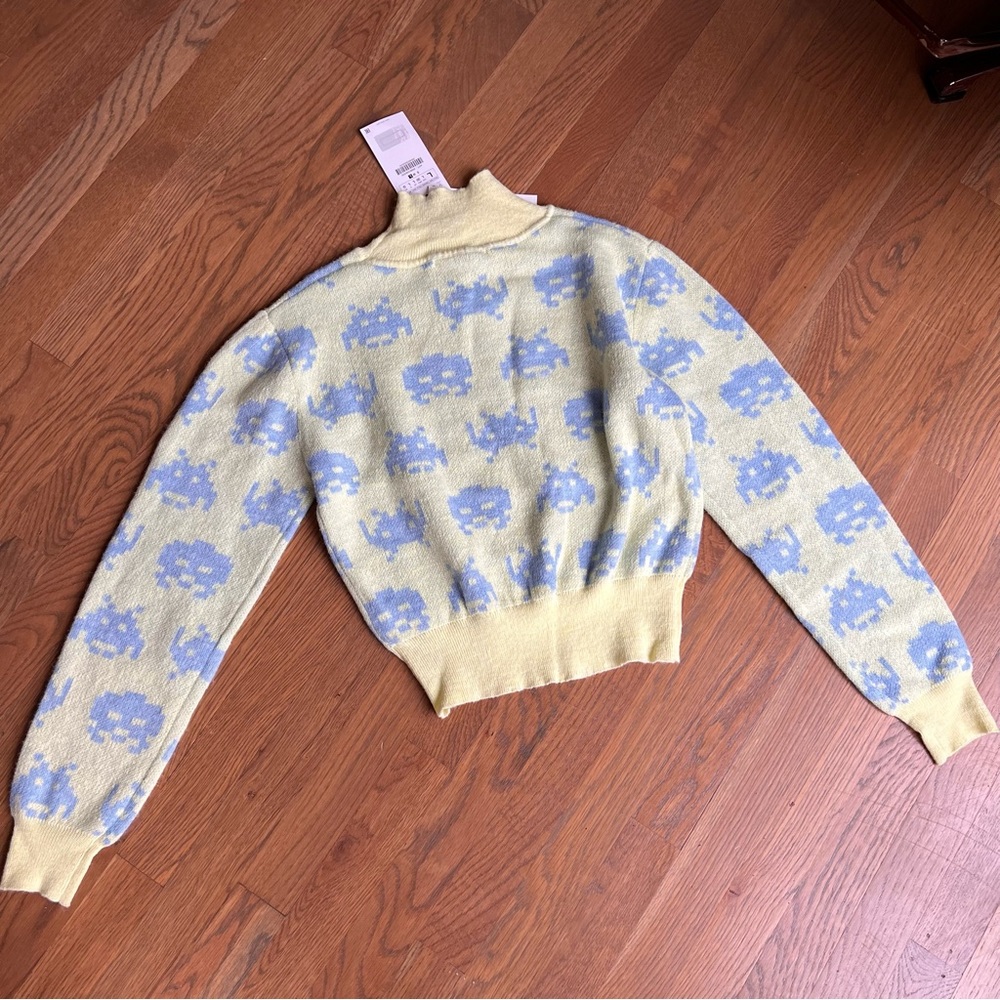 NWT Zara Jacquard Space Invaders Taito Sweatshirt Sweater - Picture 7 of 7